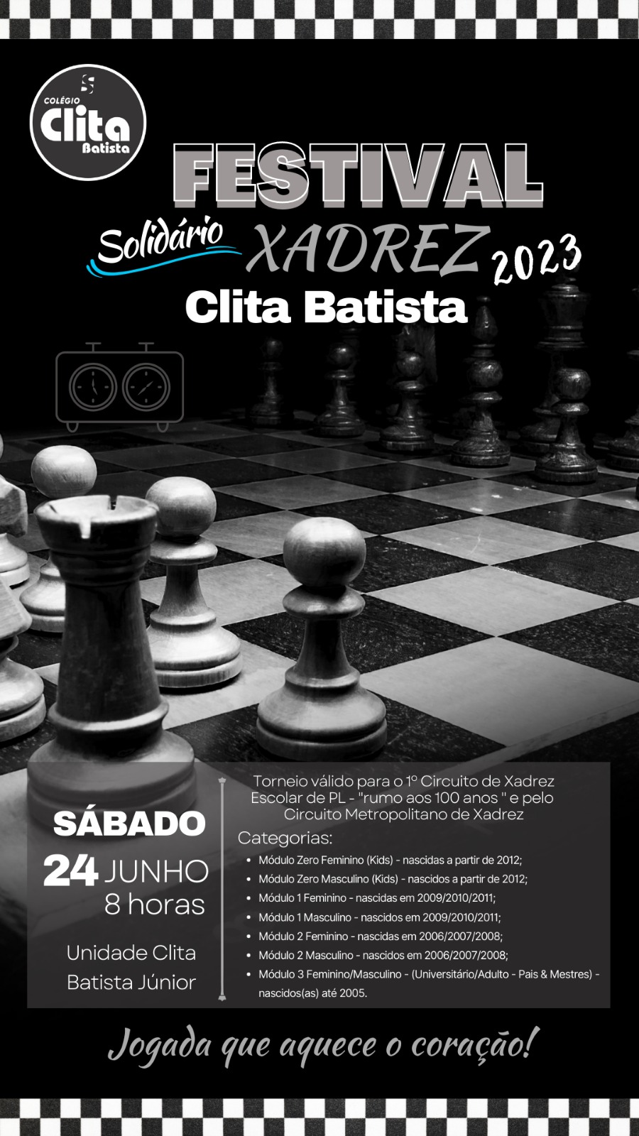 24/06/2023 – 2º Festival de Xadrez do Colégio Clita Batista (Pedro  Leopoldo/MG) – FMX
